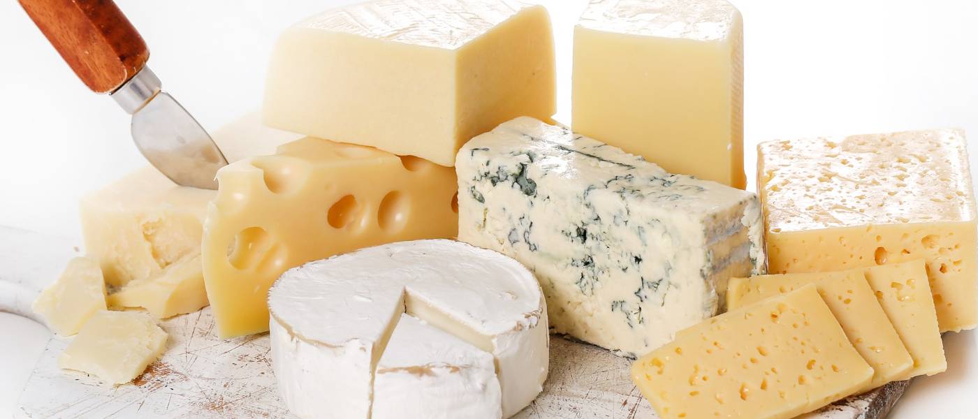 Diferentes variedades de queso.
