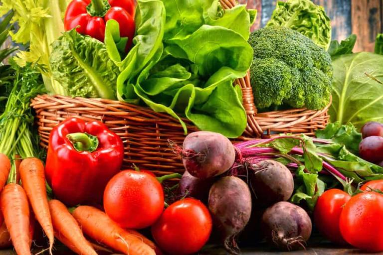 Frutas y verduras frescas.