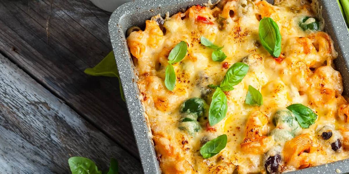 macarrones-con-queso Macarrones con queso gratinado.