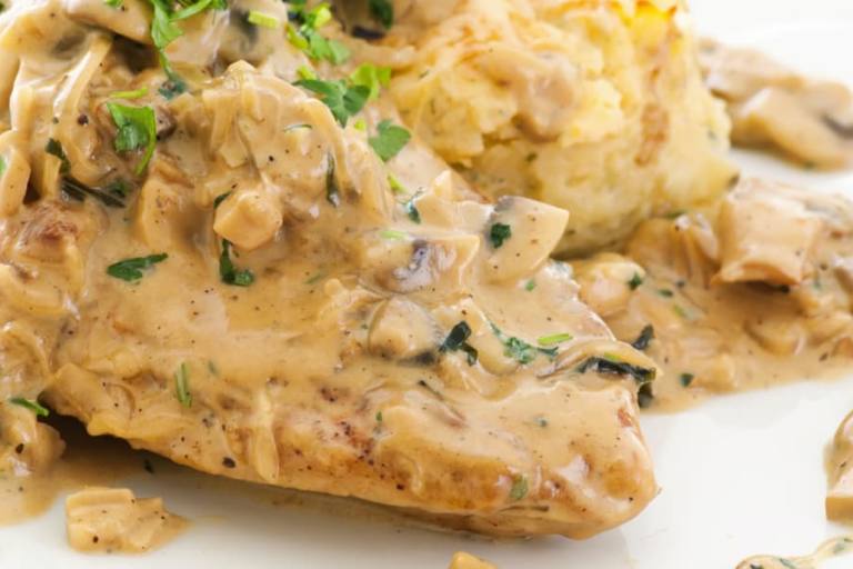 Salsa de champiñones con nata.