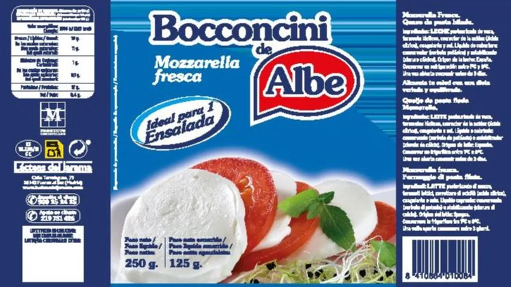 La mozzarella Bocconcini de Albe se distribuyó en Cataluña, Galicia, Madrid o Castilla y León, entre otros territorios.