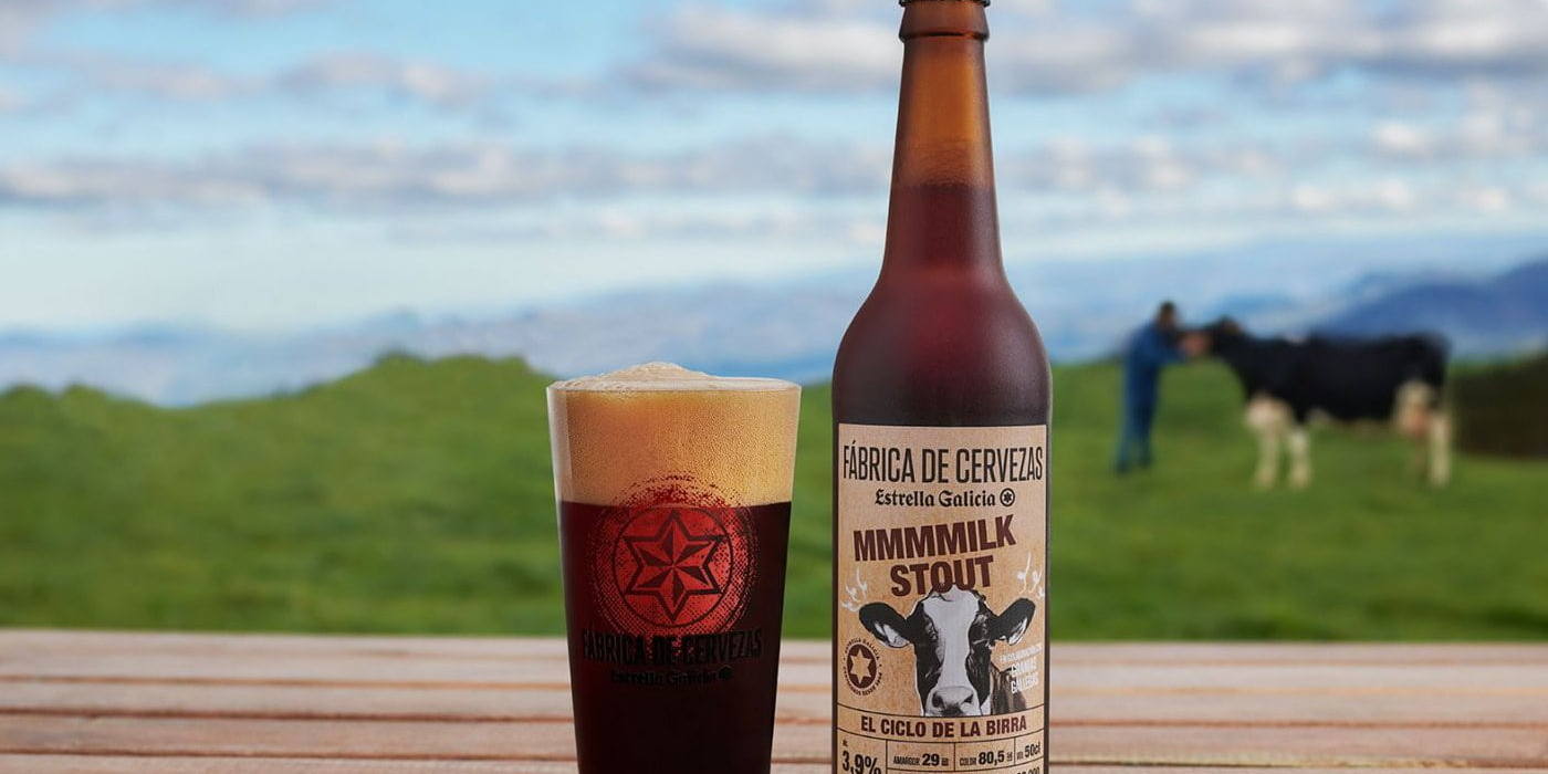 La Milk Stout de Estrella Galicia se elabora añadiendo lactosa de vaca durante la ebullición.