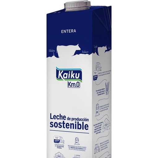 La leche entera Kaiku rivaliza dentro de su propia marca con la línea sin lactosa.