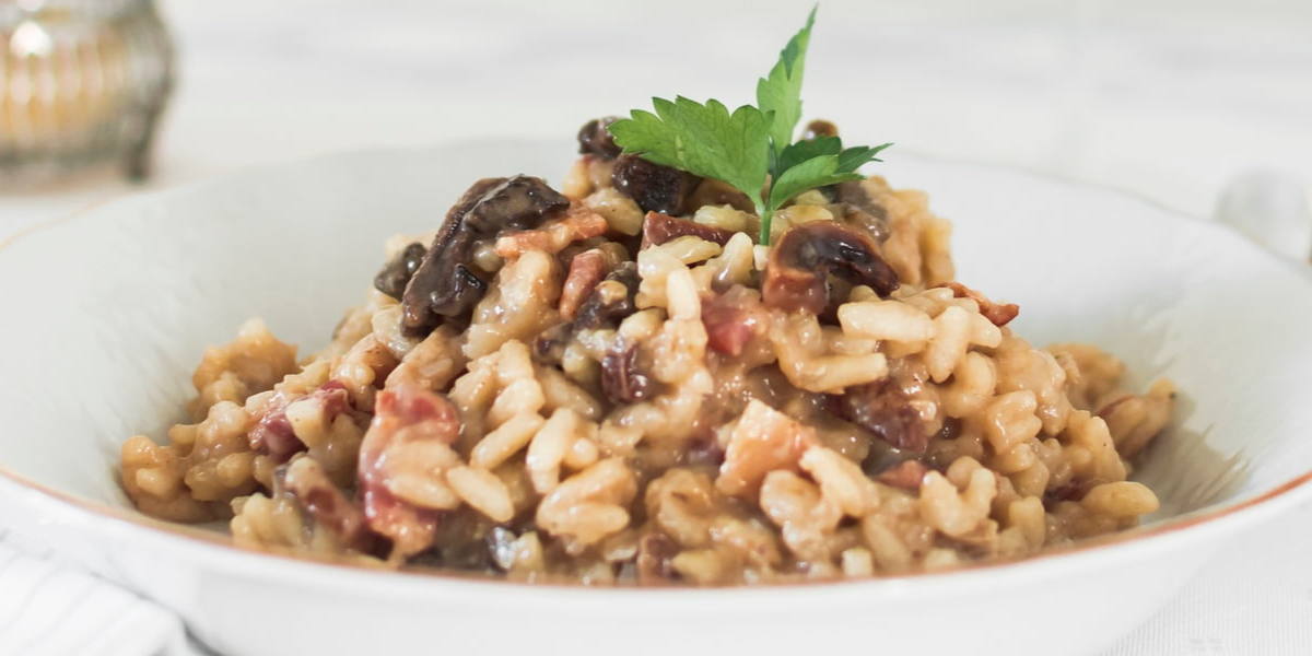 risotto de setas El risotto de setas requiere de mucha atención para evitar que se pase el cereal.