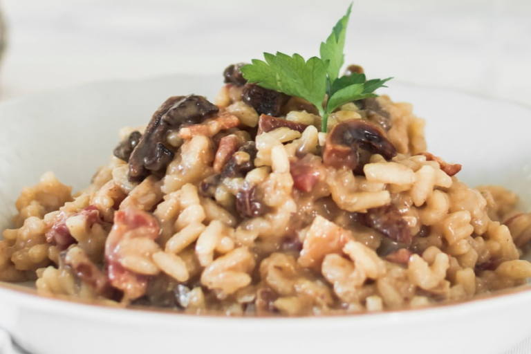 risotto de setas El risotto de setas requiere de mucha atención para evitar que se pase el cereal.