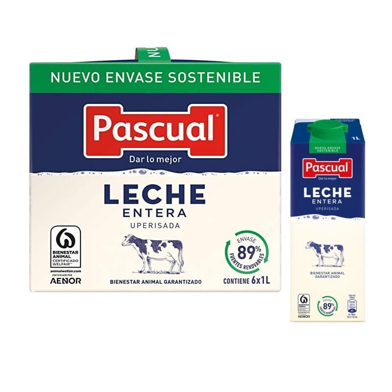 La leche entera de Pascual aporta 5 miligramos menos de calcio que el resto de su categoría.