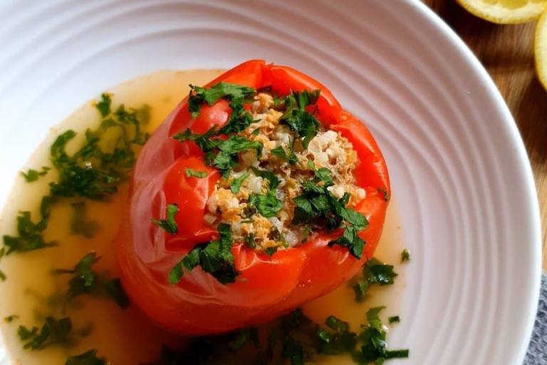 pimientos del piquillo rellenos Los pimientos del piquillo rellenos deben hornearse para conseguir una textura cremosa.