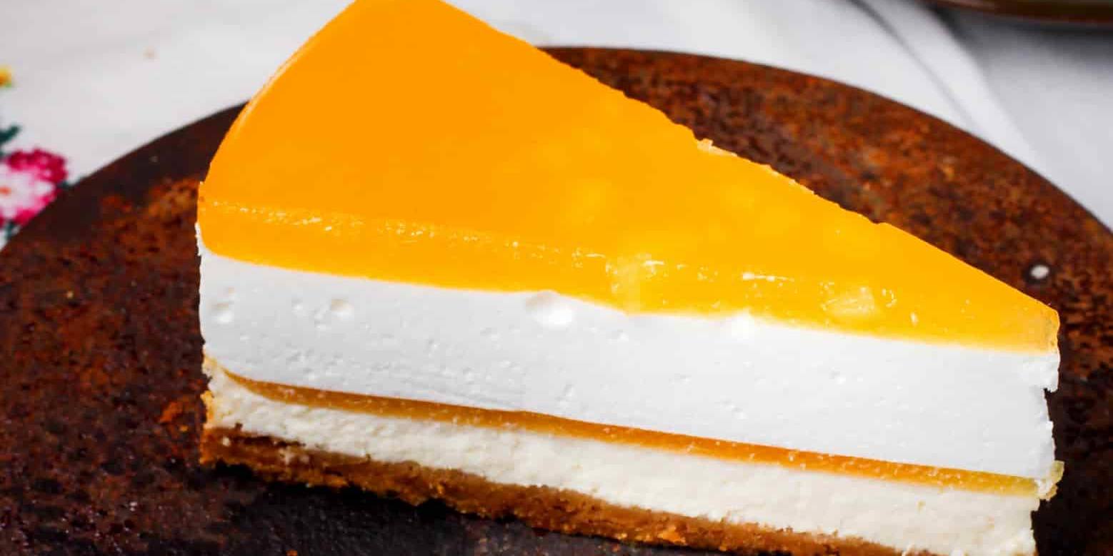 tarta de queso y maracuyá El reposado en frío es uno de los secretos de la tarta de queso y maracuyá.