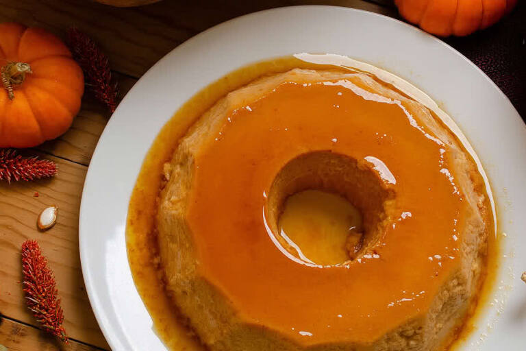 Flan de calabaza con leche condensada Flan de calabaza